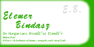 elemer bindasz business card